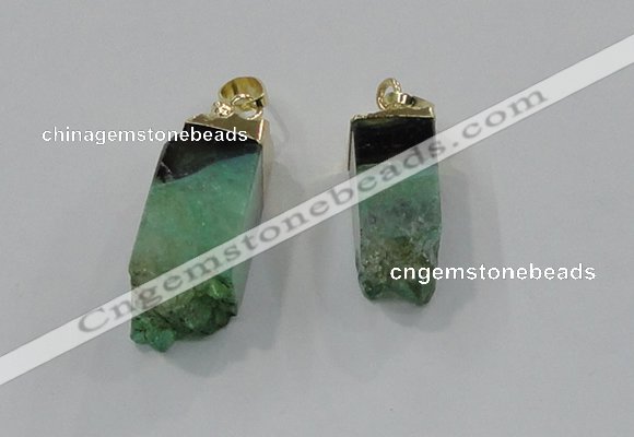 NGP2847 8*20mm - 12*40mm sticks druzy agate gemstone pendants