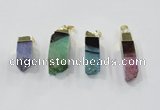 NGP2849 8*20mm - 12*40mm sticks druzy agate gemstone pendants