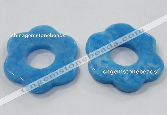 NGP2858 52*55mm flower Chinese aquamarine gemstone pendants