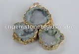 NGP2868 25*30mm - 40*45mm freeform druzy agate pendants