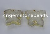 NGP2870 40*50mm - 45*55mm butterfly druzy agate pendants wholesale