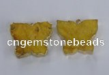 NGP2871 40*50mm - 45*55mm butterfly druzy agate pendants wholesale