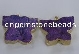 NGP2872 40*50mm - 45*55mm butterfly druzy agate pendants wholesale