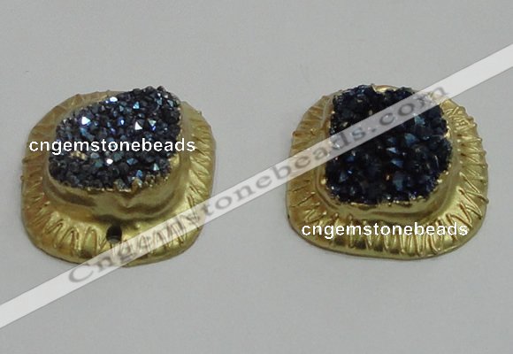 NGP2881 28*30mm - 30*32mm freeform druzy agate pendants wholesale