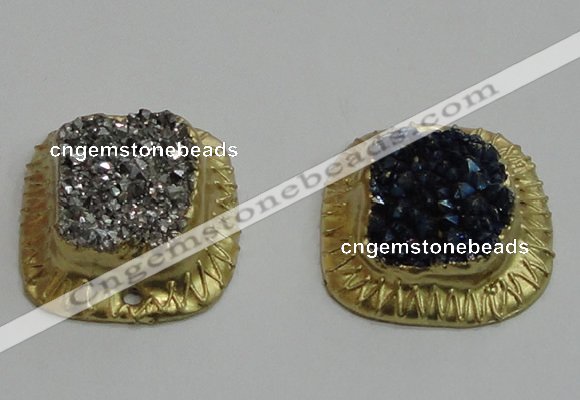 NGP2882 28*30mm - 30*32mm freeform druzy agate pendants wholesale