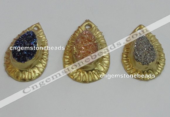 NGP2886 22*35mm - 25*35mm freeform druzy agate pendants wholesale