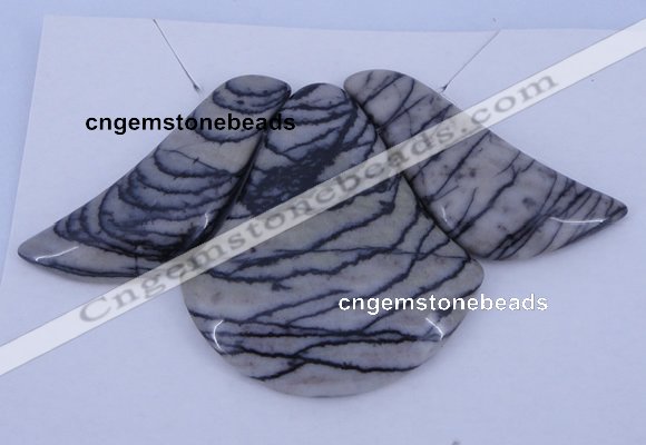 NGP29 Black water jasper gemstone pendants set jewelry wholesale