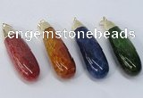 NGP2926 16*58mm - 18*60mm teardrop agate gemstone pendants