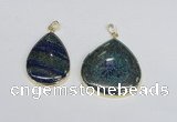 NGP2928 30*40mm - 35*40mm flat teardrop chrysocolla pendants