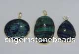 NGP2931 30*40mm - 30*50mm freeform chrysocolla gemstone pendants