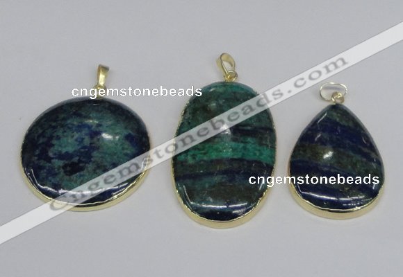 NGP2931 30*40mm - 30*50mm freeform chrysocolla gemstone pendants