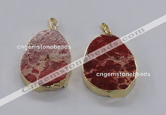 NGP2942 25*35mm – 35*45mm freeform sea sediment jasper pendants