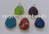 NGP2947 25*35mm – 35*45mm freeform sea sediment jasper pendants