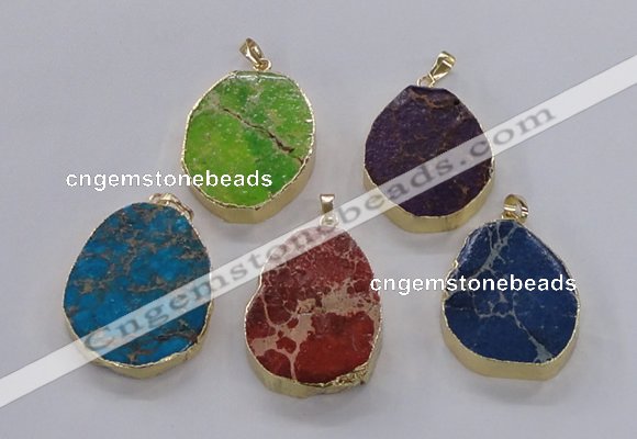 NGP2947 25*35mm – 35*45mm freeform sea sediment jasper pendants