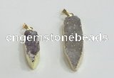 NGP2953 10*25mm - 12*40mm freeform druzy agate pendants wholesale