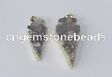 NGP2954 15*35mm - 20*45mm arrowhead druzy agate pendants wholesale