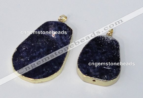 NGP2956 25*35mm - 35*45mm freeform sodalite pendants wholesale