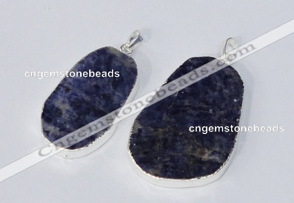 NGP2957 25*35mm - 35*45mm freeform sodalite pendants wholesale