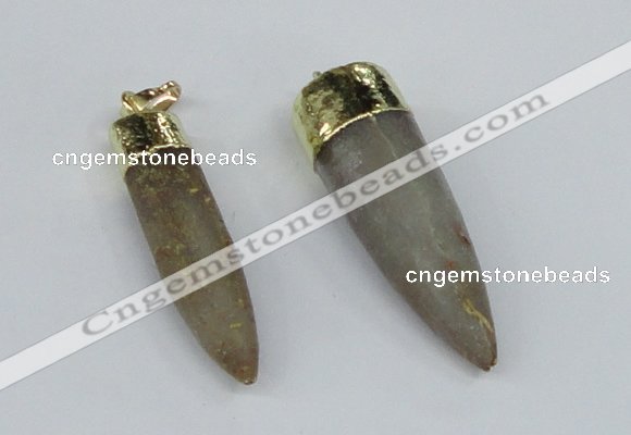 NGP2959 10*40mm - 15*50mm bullet agate gemstone pendants