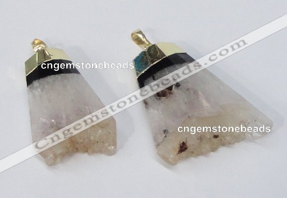 NGP2961 20*35mm - 30*45mm freeform druzy agate pendants