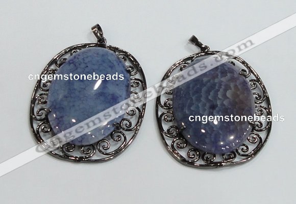 NGP2970 50*60mm oval agate gemstone pendants wholesale