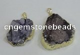 NGP2976 25*30mm – 25*35mm freeform druzy agate pendants