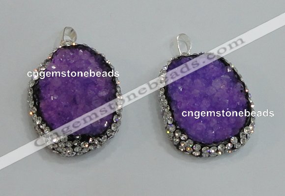 NGP2980 25*35mm – 30*40mm freeform druzy agate pendants