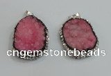 NGP2981 25*35mm – 30*40mm freeform druzy agate pendants
