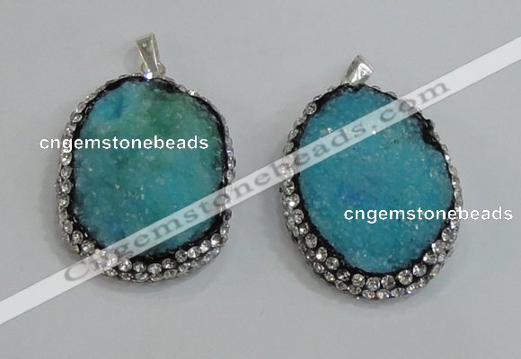 NGP2982 25*35mm – 30*40mm freeform druzy agate pendants