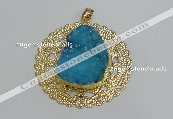 NGP2991 50mm - 52mm freeform druzy agate pendants