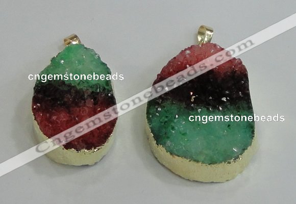 NGP2996 25*35mm – 30*40mm freeform druzy agate pendants