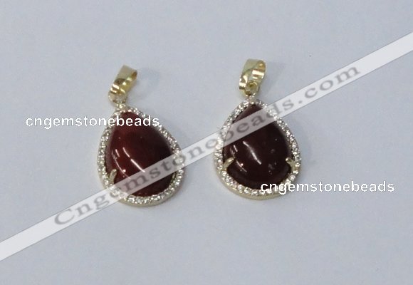 NGP3004 15*20mm flat teardrop agate gemstone pendants wholesale