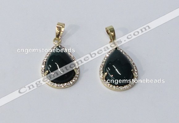 NGP3006 15*20mm flat teardrop agate gemstone pendants wholesale