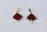 NGP3010 12*12mm diamond agate gemstone pendants wholesale