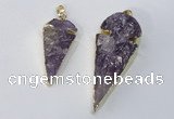 NGP3029 15*35mm – 20*50mm arrowhead amethyst gemstone pendants