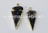 NGP3030 15*35mm – 20*50mm arrowhead smoky quartz gemstone pendants