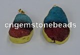 NGP3043 25*35mm – 30*40mm freeform druzy agate pendants