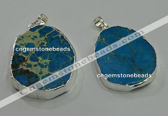 NGP3059 25*35mm – 35*45mm freeform sea sediment jasper pendants