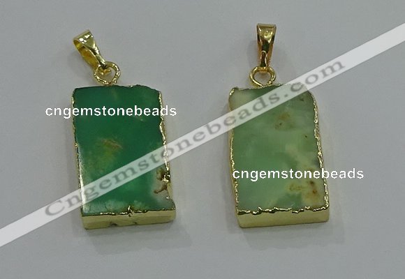 NGP3062 13*18mm – 15*25mm rectangle Australia chrysoprase pendants