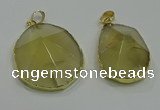 NGP3063 25*35mm – 35*45mm freeform lemon quartz pendants