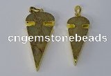 NGP3065 18*40mm – 22*50mm arrowhead sea sediment jasper pendants