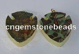 NGP3068 35*40mm – 40*45mm arrowhead ocean agate pendants