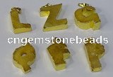 NGP3071 20*25mm - 25*30mm letter druzy agate pendants wholesale