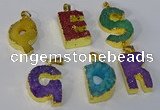 NGP3076 20*25mm - 25*30mm letter druzy agate pendants wholesale