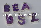 NGP3079 20*25mm - 25*30mm letter druzy agate pendants wholesale