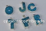 NGP3081 20*25mm - 25*30mm letter druzy agate pendants wholesale