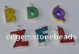 NGP3083 20*25mm - 25*30mm letter druzy agate pendants wholesale