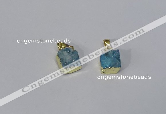 NGP3088 10*12mm - 12*14mm freeform druzy agate pendants wholesale