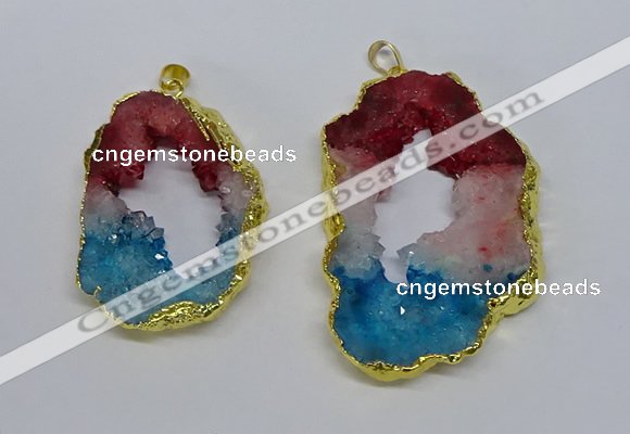 NGP3092 30*45mm – 40*60mm freeform druzy agate pendants