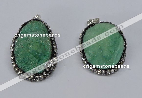 NGP3095 25*35mm – 30*40mm freeform druzy agate pendants